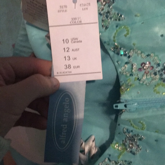 Alfred Angelo Hand Painted Glass Beaded Prom Gown - Picture 8 of 8